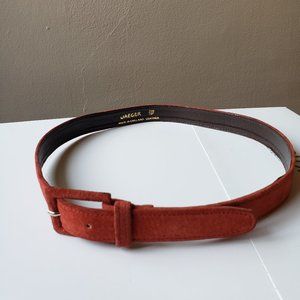 Women's Jaeger Brick Red Suede Leather Belt 1" wide 28" waist